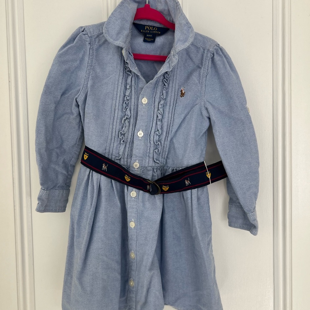 Polo Ralph Lauren belted denim dress size 4T